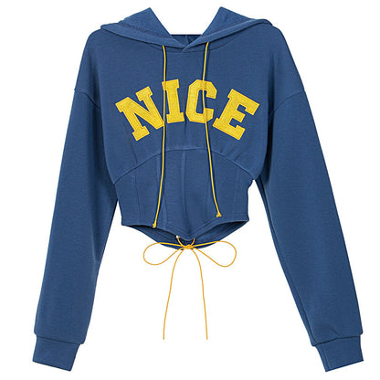 Letter Embroidered Casual Hoodie