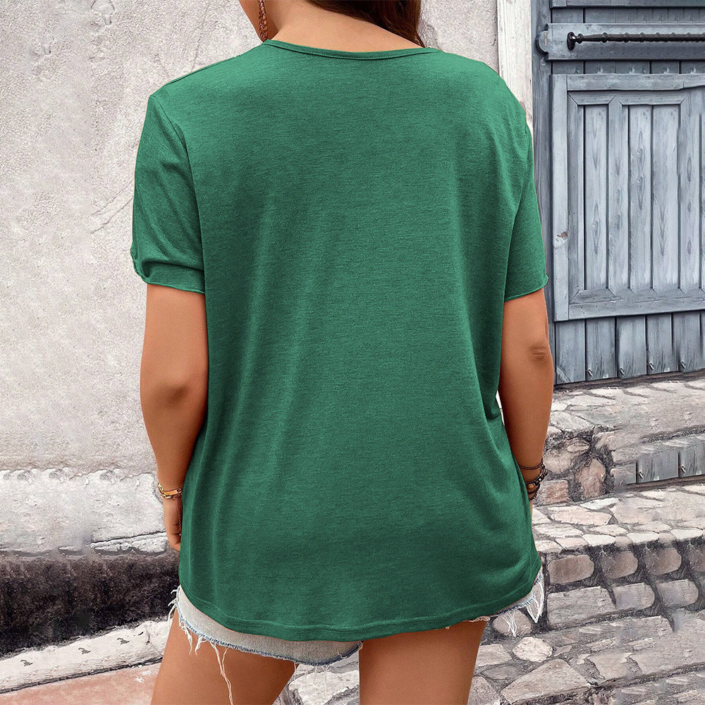 Sweet Silhouette: Spherical-Line V-Neck Top