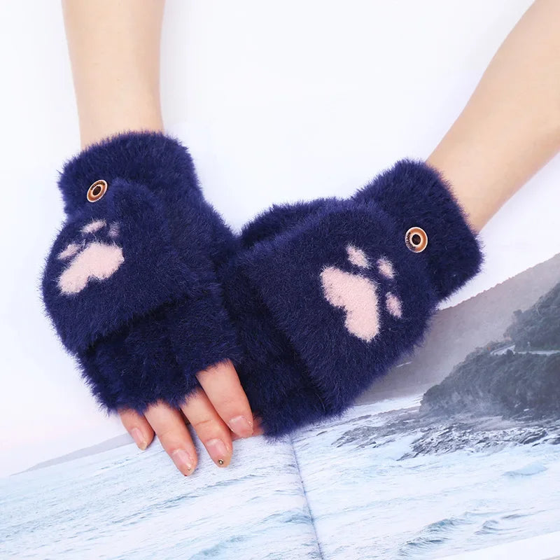 Velvet Paws Fur Cat Gloves