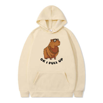 Chic Whimsical: Cozy Capybara Illustration Hoodie
