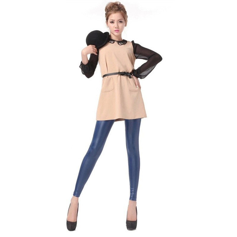 Chic Frost Slim Leather Pants