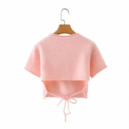 Contemporary Knit: O-Neck Crop Sweater