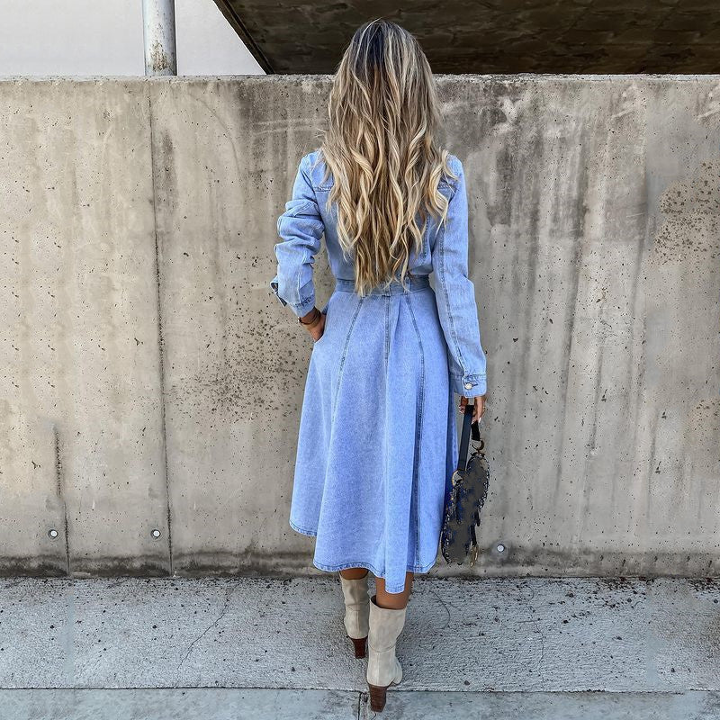Gentle Spring: High-Waist Pattern Laced Dress