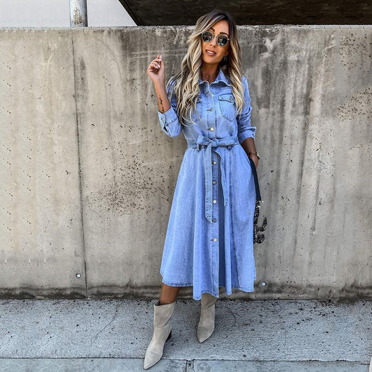 Gentle Spring: High-Waist Pattern Laced Dress