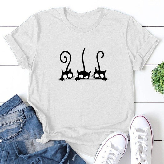 Cat Print T Shirts
