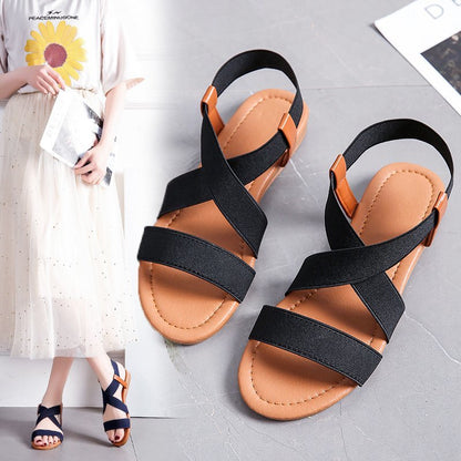 Breathable Faux Leather Flat Sandals With Secure Toe Strap