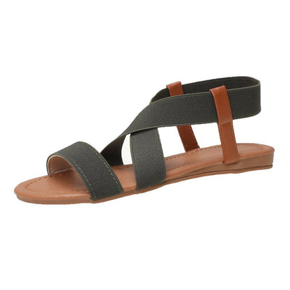 Breathable Faux Leather Flat Sandals With Secure Toe Strap