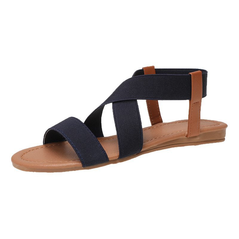 Breathable Faux Leather Flat Sandals With Secure Toe Strap