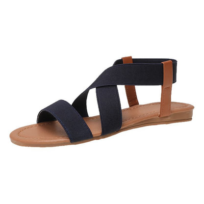 Breathable Faux Leather Flat Sandals With Secure Toe Strap