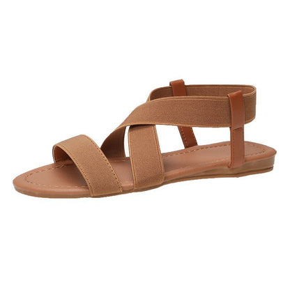 Breathable Faux Leather Flat Sandals With Secure Toe Strap