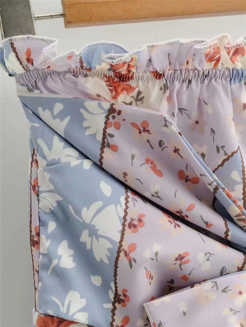 Dark Grey Ruffle Pleated Mini Skirt For Women