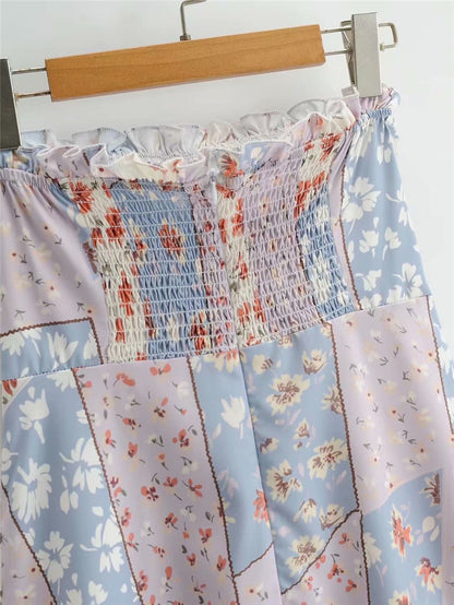 Dark Grey Ruffle Pleated Mini Skirt For Women