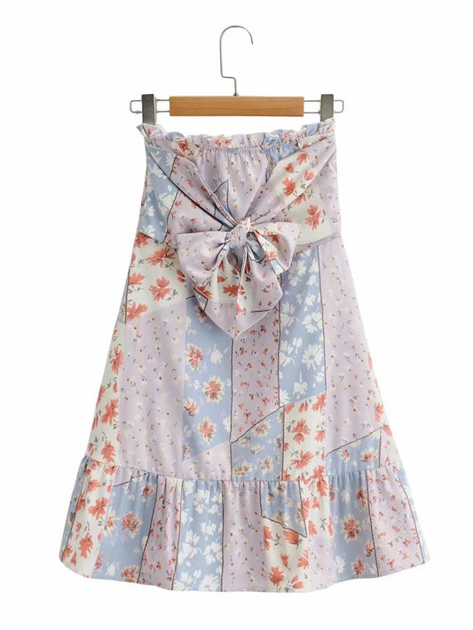 Dark Grey Ruffle Pleated Mini Skirt For Women