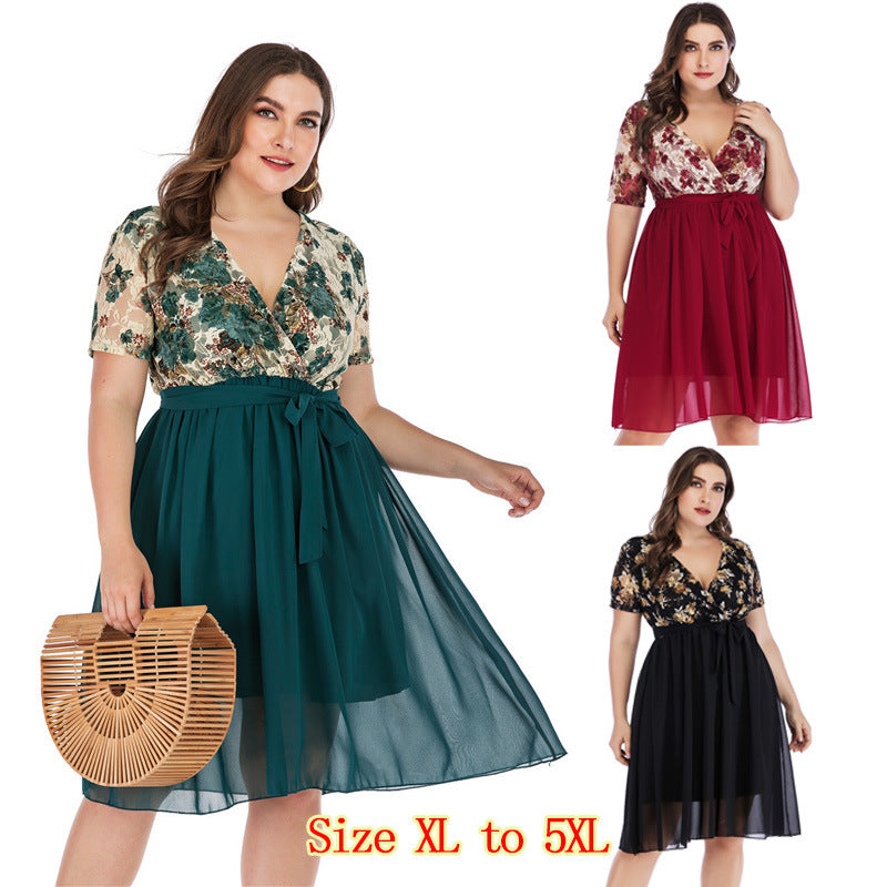 Plus Size Elegant Summer Gown 5xl