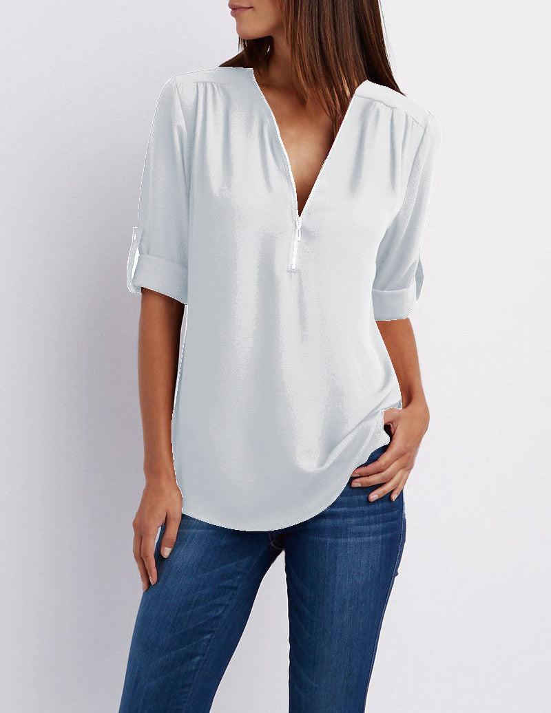 Plus Size Versatile Vogue Chiffon Blouse