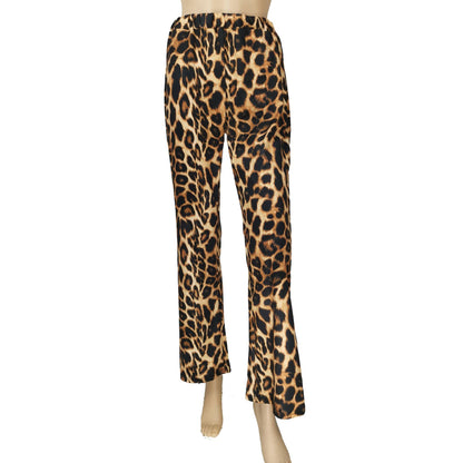 Elastic Elegance Leopard Pants