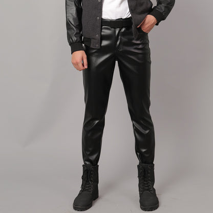 Sleek Silhouette: Chic Treat Slim Leather Pants