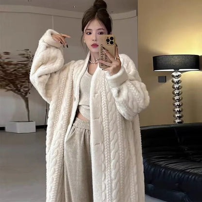 Ivory Snowflakes Longline Coat