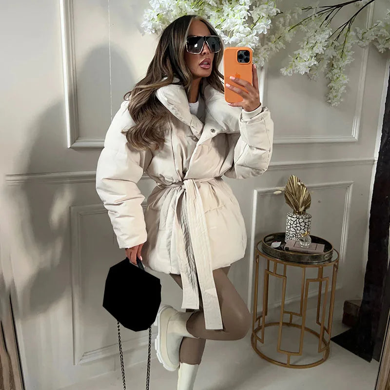 Snow Sculpt Chic Arctic Wrap Coat