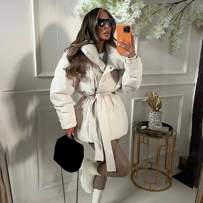 Snow Sculpt Chic Arctic Wrap Coat