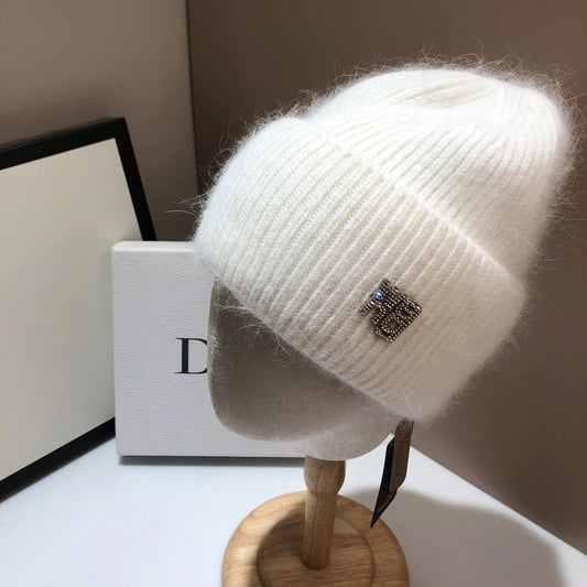 Crystal Chic Rabbit Fur Beanie