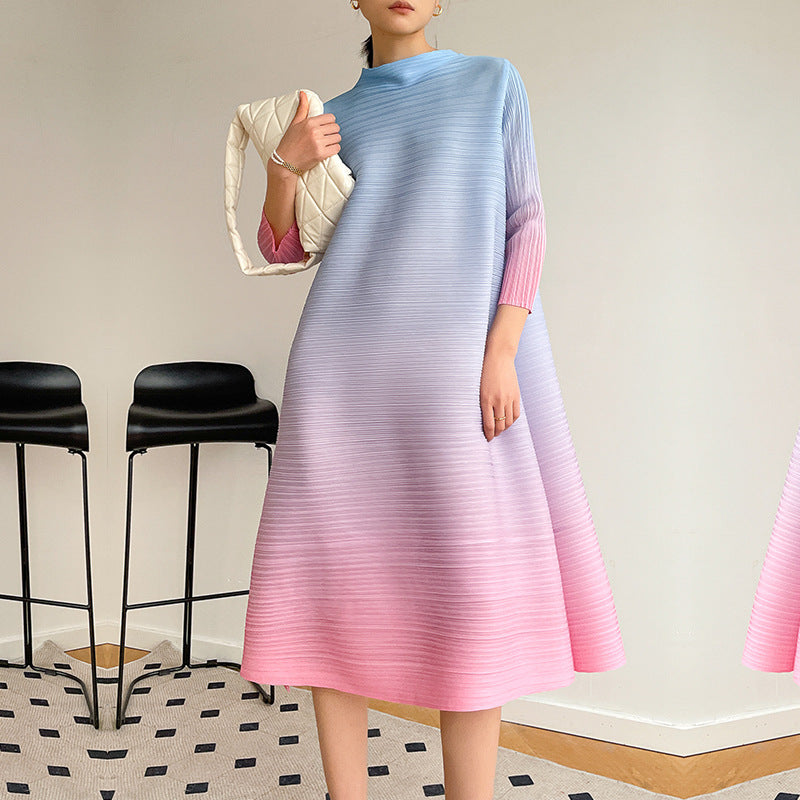 Fashionable Plus Size Pleated Dress