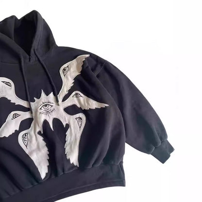 Midnight Edge: Skull Embroidered Hoodie