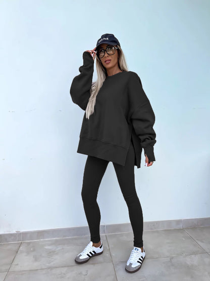 Fall Coord Set With Long Sleeve Hoodie For Yoga And Casual Outfits