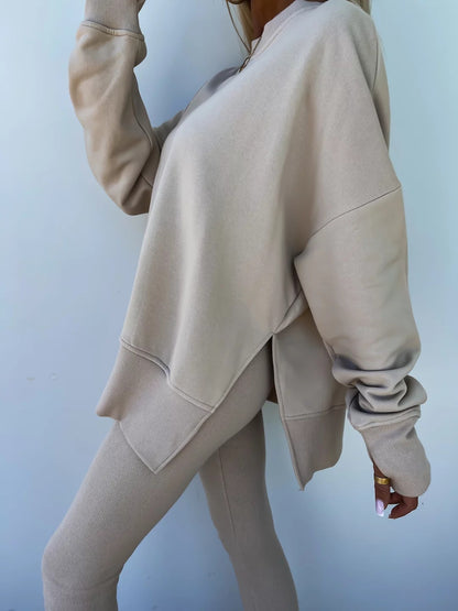 Fall Coord Set With Long Sleeve Hoodie For Yoga And Casual Outfits