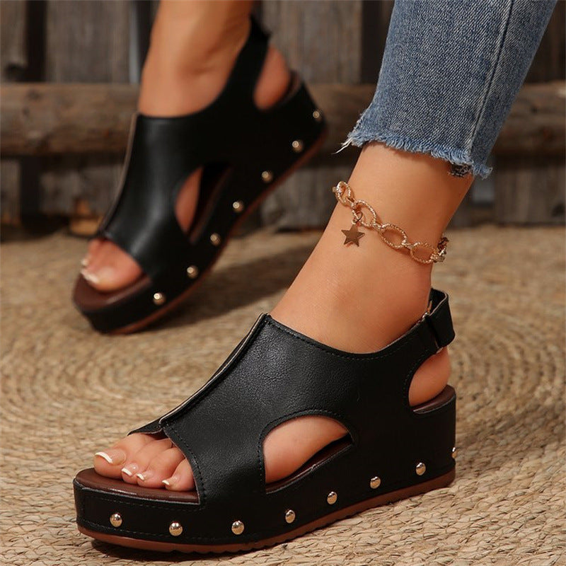 Womens Peep Toe Slide Sandals