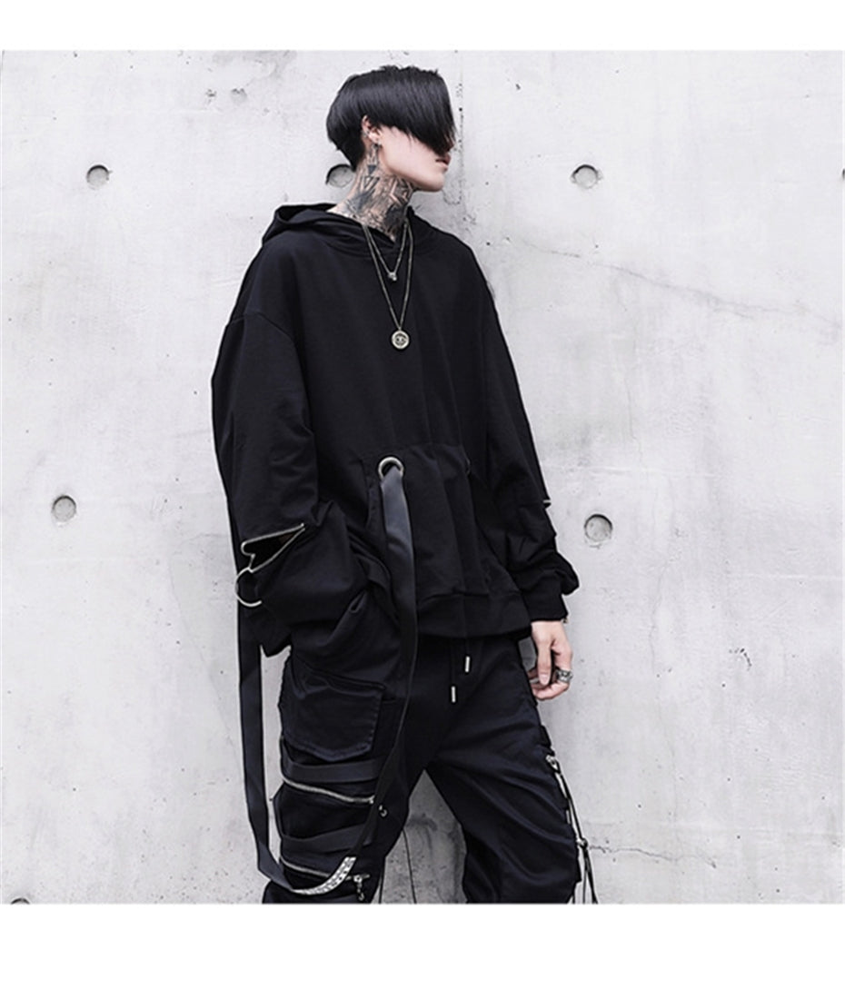 Harajuku Vintage: Star Patchwork Zip-Up Hoodie