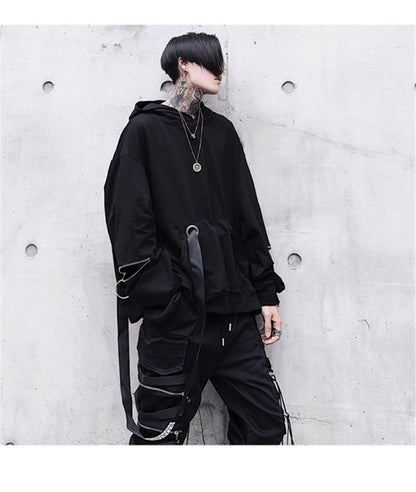 Harajuku Vintage: Star Patchwork Zip-Up Hoodie