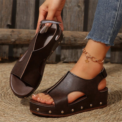 Womens Peep Toe Slide Sandals