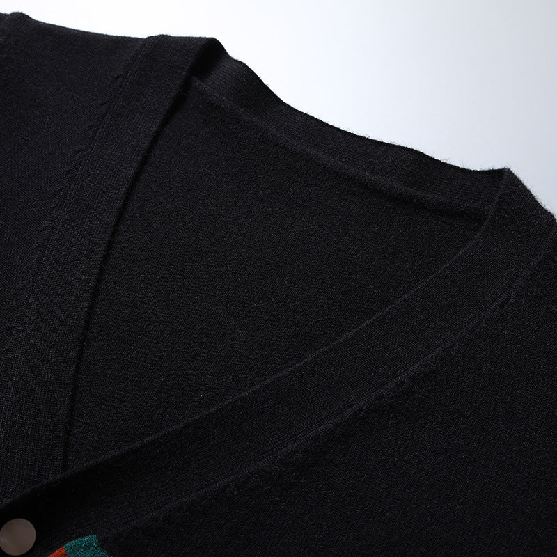 Luxe Gray Wool Cardigan Soft Knit Sweater For Autumn And Winter