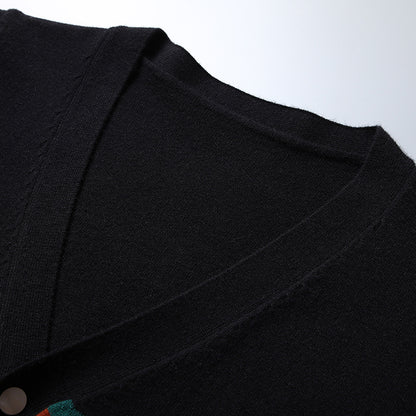 Luxe Gray Wool Cardigan Soft Knit Sweater For Autumn And Winter