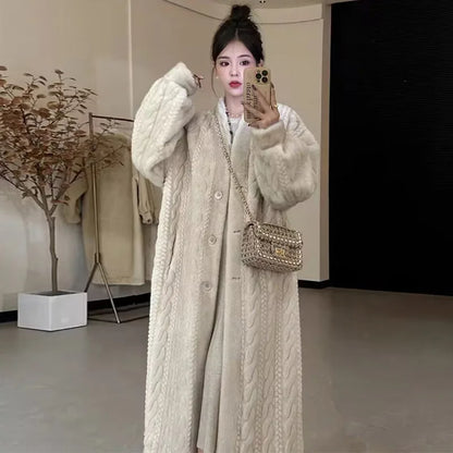 Ivory Snowflakes Longline Coat