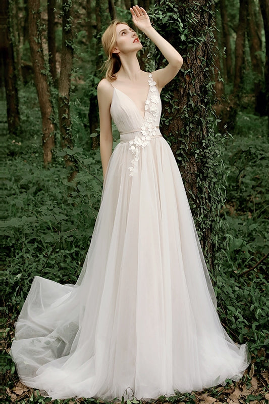 Seaside Serenity: V-Neck Summer Dress