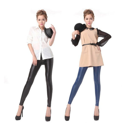 Chic Frost Slim Leather Pants