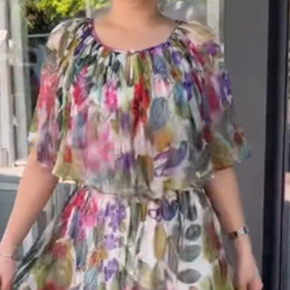 Aqua Floral Whisper Maxi Dress