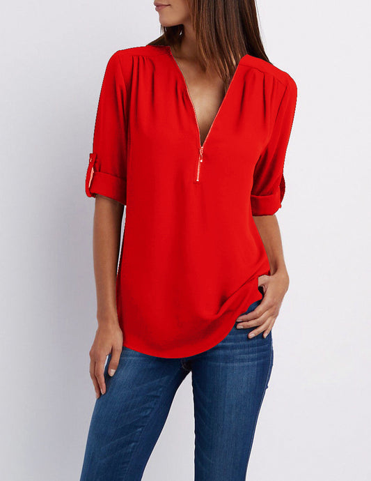 Plus Size Versatile Vogue Chiffon Blouse