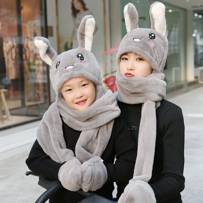 Fun Bunny Ears Lamb Velvet Cotton Clothes