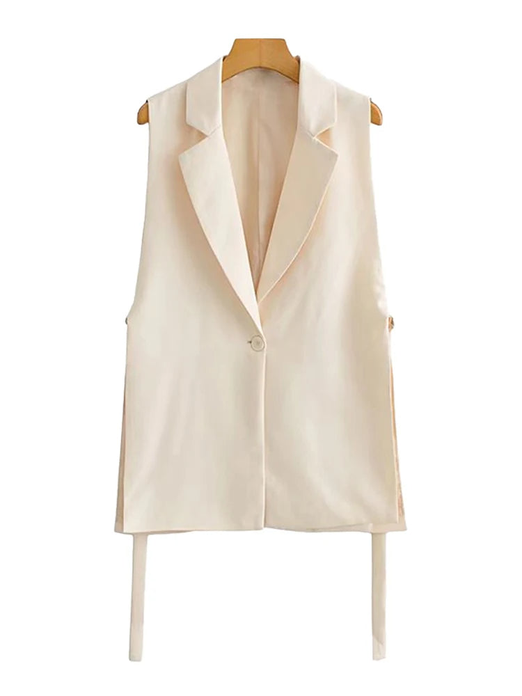 Chic Cascade Front-Button Vest