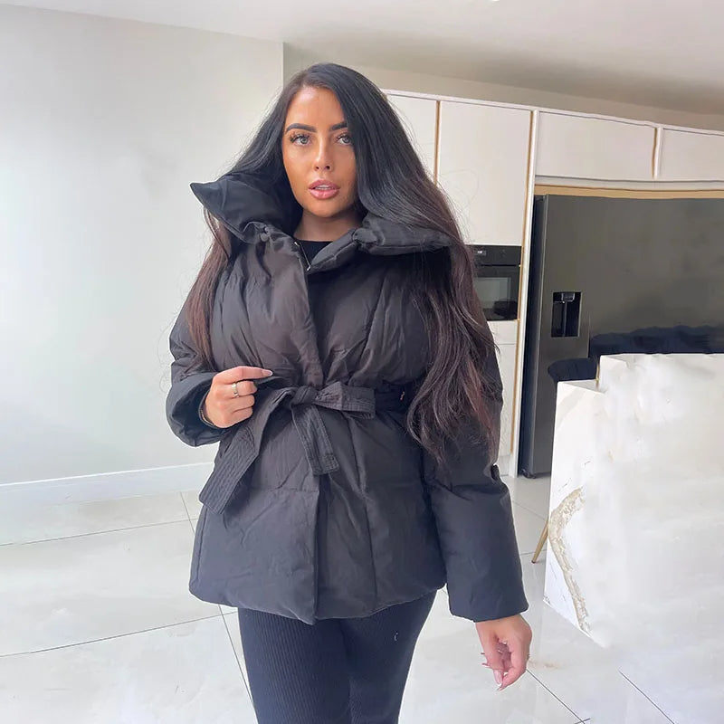Snow Sculpt Chic Arctic Wrap Coat