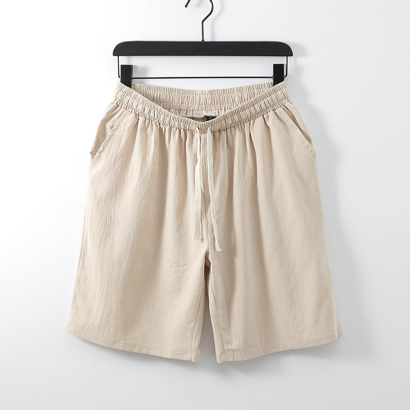 Plus Size Black Cotton Linen Shorts For Women