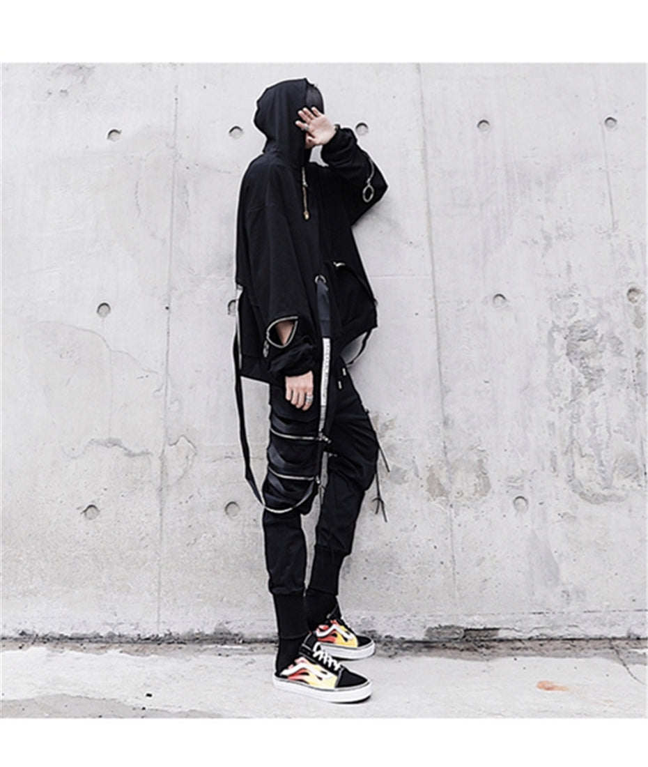 Harajuku Vintage: Star Patchwork Zip-Up Hoodie