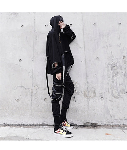 Harajuku Vintage: Star Patchwork Zip-Up Hoodie