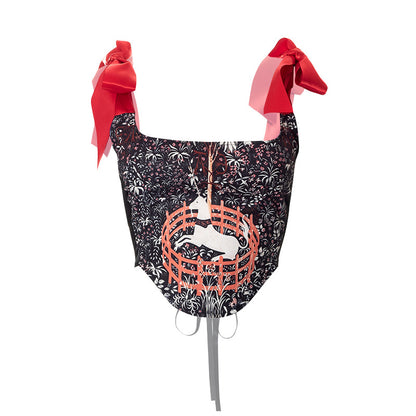 Zip Elegance Asym Corset Crop