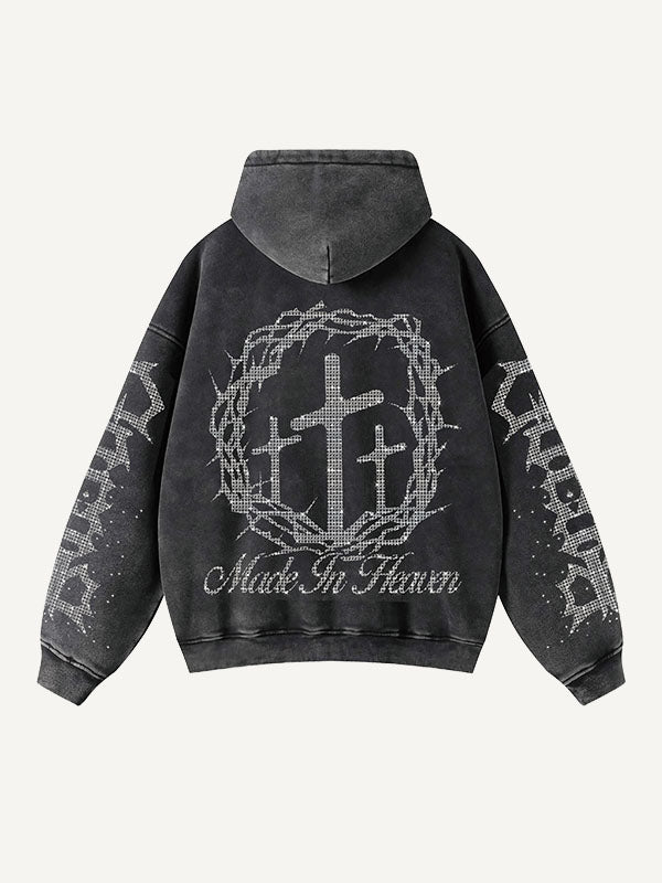 Retro Casual: Loose Printed Letter Hoodie