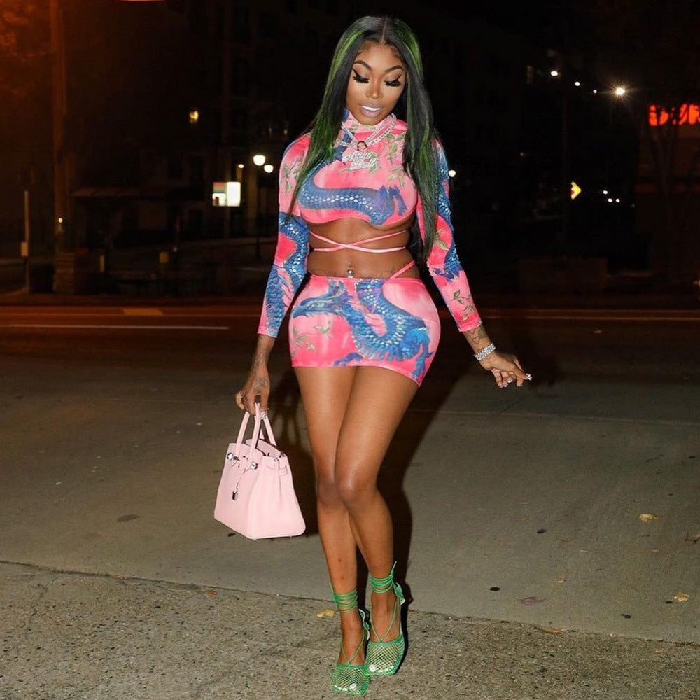 Two Piece Outfit With Mini Skirt And Ruffle Top For Summer Outfits Casual