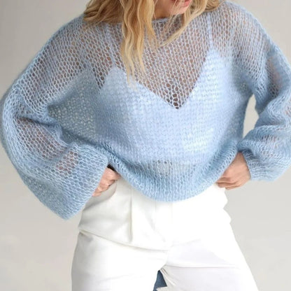 Mesh Whispers Lantern Sweater
